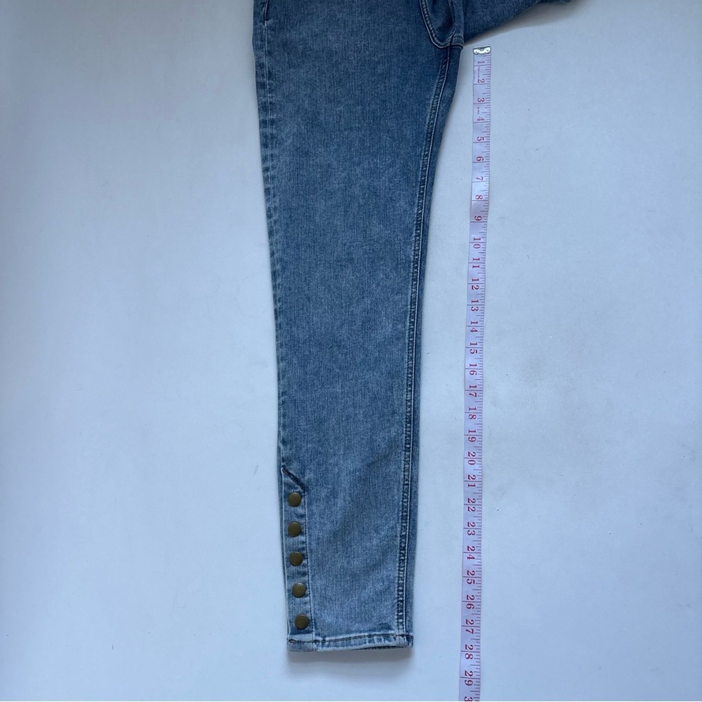 FRAME Esther The Snapped Cropped High-Rise Blue Ankle Denim Leggings Size 28 - Picture 12 of 16